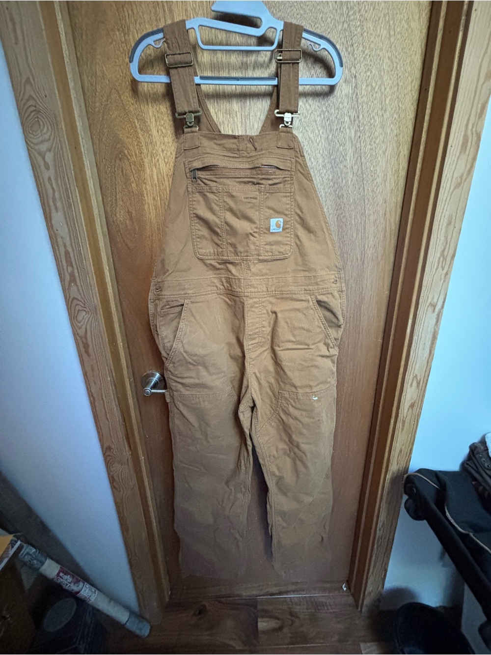 Carhartt Tan Duck Canvas Overalls – Women’s Work Bib Pants